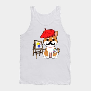 Cute Orange dog is painting Tank Top